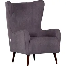 GUTMANN FACTORY Ohrensessel GUTMANN FACTORY "Vigo", grau, B:80cm H:106cm T:80cm, Sessel, Ohrensessel, Gestell antikfarben oder eiche natur