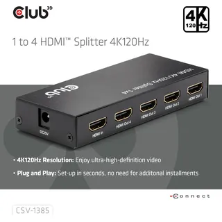 Club 3D Club3D CSV-1385 Splitter 1 auf 4 HDMITM 4K120Hz