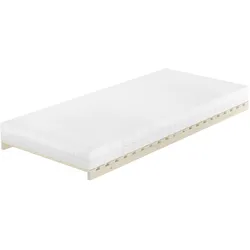 Erst-Holz Niederflurbett metallfrei 100x200 Futon metallfreier Lattenrost, Fichte unbehandelt V-60.97-10mit Matratze