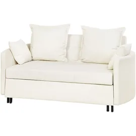 Beliani Schlafsofa 2-Sitzer Hovin Stoff Hellbeige