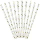 Premium Weddings Papierstrohhalme Sterne Gold metallic 10 Stück - Papier-Trinkhalme Strohhalme Papier Trinkhalme Papier Papierhalme Sterne Gold metallic