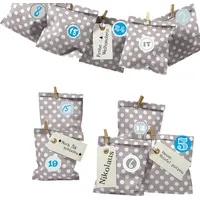Frau Wundervoll DIY Adventskalender zum Befüllen Bescherung, Papiertueten flach