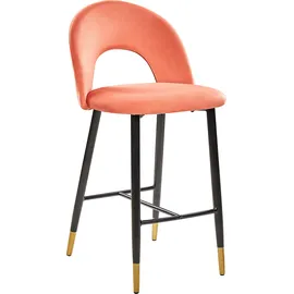 Beliani Barstuhl 2er Set  mit Metallbeinen  rot / schwarz