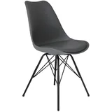 ab:stil.art.moebel Esszimmerstuhl Schalenstuhl grau Metallfüße schwarz LEKUES