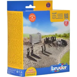 Bruder Profi Gitterpalette, Seilwinde und Frontladergabeln (02318)