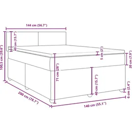 vidaXL Boxspringbett 140 x 200 cm Schwarz