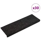 vidaXL Stufenmatten Selbstklebend 30 Stk. Schwarz 65x21x4 cm