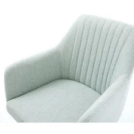 DeLife Drehstuhl Greg-Flex Stripes Mint Kreuzgestell kantig Edelstahl 180° drehbar, Esszimmerstühle