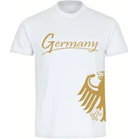 Multifanshop Herren T-Shirt - Germany - Adler seitlich Gold