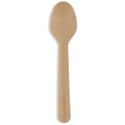 BIOZOYG 1000 Stück Papierlöffel 16,5cm braun umweltfreundliche Einweglöffel stabile angenehme Papierlöffel biologisch abbaubar für Catering, Events