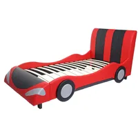 MCW Kinderbett E14 Auto 100 x 190 cm Holz Kunstleder schwarz-rot