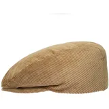 Cord Flatcap in 100% Baumwolle I Made in Italy I Crushable Damen & Herren Schiebermütze mit Futter I Der Klassiker unter den Schirmmützen Beige 57 - 57