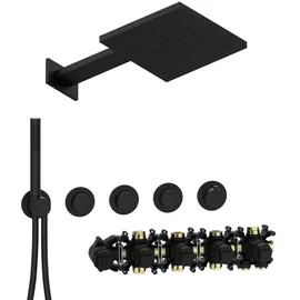 Herzbach MODUL7 PUSH-Thermostat-Set P-TF2 70.703723.1.12 TWIN FLOW Schwarz matt