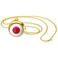 JewelryWe Taschenuhr Herren Weltmeisterschaft WM Japan Japanische Flagge Kettenuhr Analog Quarz Uhr mit Halskette Kette Pocket Watch Geschenk für Männer Frau
