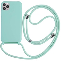Handykette Hülle für iPhone XR Hülle Necklace Hülle mit Kordel zum Umhängen Silikon Handy Schutzhülle mit Band - Schnur mit Case zum umhängen -Türkis