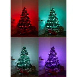 NORTHPOINT LED Effektlichterkette mit Musiksensor 100 LEDs IP44 10m lang Memoryfunktion mit Timer Transparent