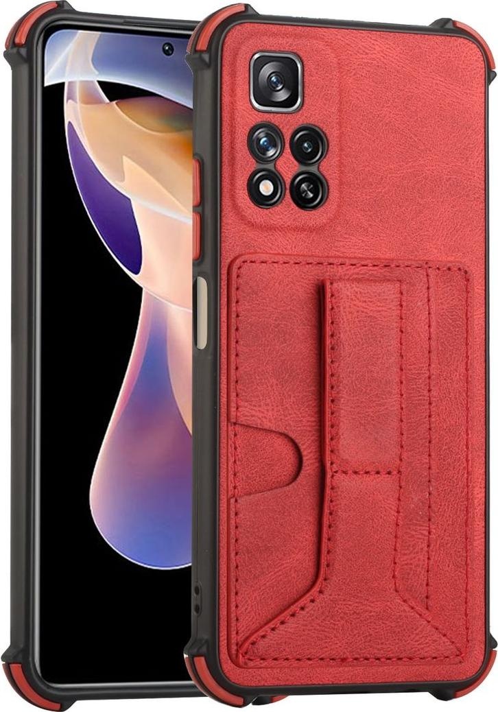 König Design Hülle Handy Schutz für Xiaomi Redmi Note 11 Pro Case Cover Bumper Etuis Halter (Xiaomi Redmi Note 11 Pro, Xiaomi Redmi Note 11 Pro+ 5G), Smartphone Hülle, Rot