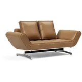 Innovation Living Schlafsofa Ghia Chrom Lederoptik Brown