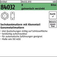 Hörger & Geßler Sechskantmutter R 84032 Biloc Klemmteil M8 8 galv.verz. 1000 Stück