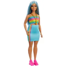 Barbie Fashionista Puppe Nr. 218 mit Langen blauen Haaren (HRH16)