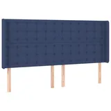 vidaXL Kopfteil mit Ohren Blau 183x16x118/128 cm Stoff