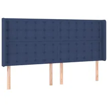 vidaXL Kopfteil mit Ohren Blau 183x16x118/128 cm Stoff