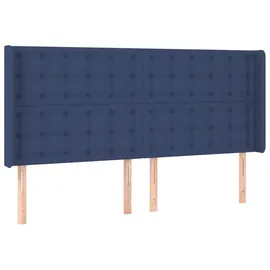 vidaXL Kopfteil mit Ohren Blau 183x16x118/128 cm Stoff