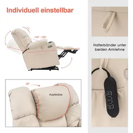 MCombo Elektrische Aufstehhilfe Relaxsessel 3 Motoren getrennt verstellbar 7550CW - Beige