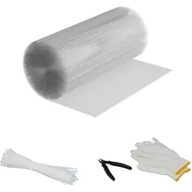 Relaxdays Volierendraht, 50 cm x 10 m, für Maschendrahtzaun, 6,3 x 6,3 mm Drahtgitter, verzinkter Hasendraht, Silber