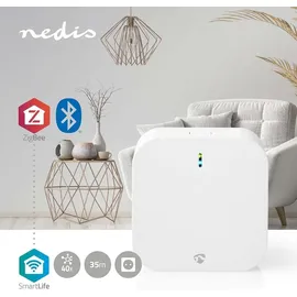 Nedis Gateway | Bluetooth/Wi-Fi/Zigbee 3.0 | 50 Geräte Netzstromversorgung | AndroidTM / IOS | Weiss