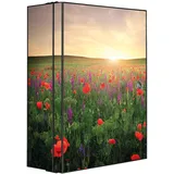 Banjado XXL Medizinschrank Abschliessbar 35x46x15cm Arzneischrank Anthrazit Aus Metall Mit Motiv Sommerfeld