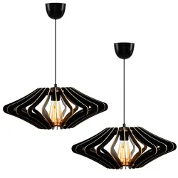 WellHome 2er-Set Deckenlampen 55cm in Schwarzem Design Engel