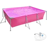 Tectake tectake® Swimming Pool, rechteckig, reißfestes PVC-Gewebe, 300 x 207 cm