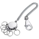 Troika Schlüsselanhänger PATENT CHAIN KR10-60/MA, Metall, matt, silber, Kette und 6 Schlüsselringe