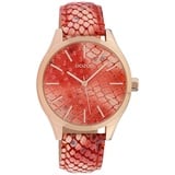 Oozoo Damen Armbanduhr Timepieces Analog Leder rot hellrose UOC10431 - Rot