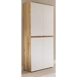 inn.furn Assino Mehrzweckschrank 70 x 175 x 37 cm Weiß/Eiche