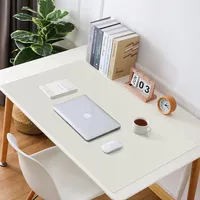 Luxuriöse Leder-Schreibtischunterlage, erweitertes Mauspad, langlebig, Büro, Zuhause, Schule, Tisch, Schreibtischunterlage, wasserdicht, PU-Leder, Schreibtischschutz (weiß, 40 x 80 cm)