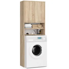 abamihome Waschmaschinenumbauschrank 64 x 30 x 180 cm Braun