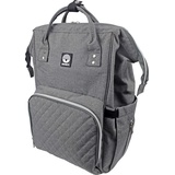 Dooky Diaper Backpack Baby Wickelrucksack Wickeltasche für Neugeborene (inkl. Wickelunterlage, leicht zu befestigen, 7 Fächer, intelligenter Stauraum, Multifunktional), Grau Melange