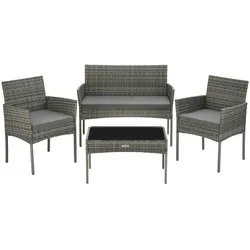 TecTake GmbH Rattan Gartenset Palese für 4 Personen