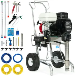 BAUTEC Airless Farbsprühgerät G-79 mit benzinbetriebener Kolbenpumpe | Förderleistung bis 8,3 l/min