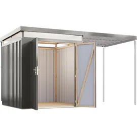Karibu Gerätehaus Titanium 2 SET 4,14 x 2,09 m Grau