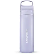 Lifestraw Go Series – doppelwandige BPA-freie vakuumisolierte 530 ml Edelstahl-Wasserfilterflasche für Reisen und den täglichen Gebrauch; Provence Purple,