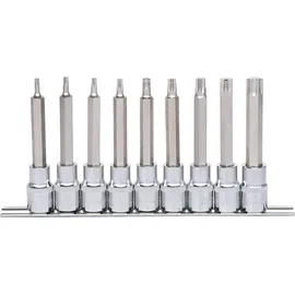 KS Tools 1/2" CHROMEplus Bit-Stecknuss-Satz Torx, lang, 9-tlg. T20-T60