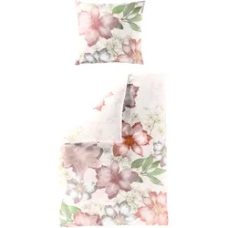 Bettwäsche BIERBAUM "5306", orange (peach), B/L: 135cm x 200cm, , Mako-Satin, B/L: 80cm x 80cm, Mako-Satin, Obermaterial: 100% Baumwolle, Bettwäsche, Mako-Satin, 100 % Baumwolle, pflegeleicht, hochwertiger Digitaldruck