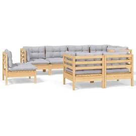 vidaXL Garten-Lounge-Set 8-tlg. grau