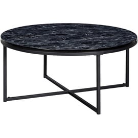 KADIMA DESIGN Marmor-Optik Couchtisch Schwarz, 80 cm, Designer Wohnzimmertisch