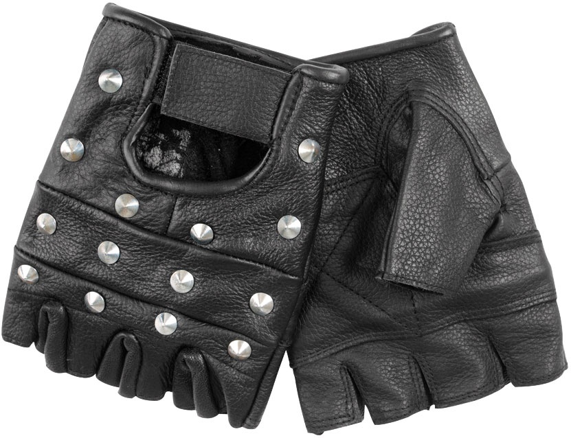 Mil-Tec Biker, gants avec rivets - Noir - XL