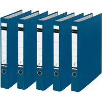 Leitz Plastik-Ringordner ohne Schlitze A4, 5er Pack, Blau, 3,5