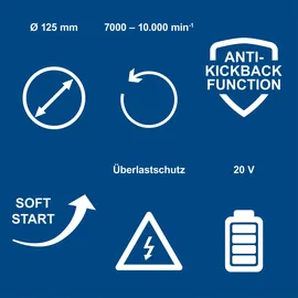 SCHEPPACH BC-AG125P-X ohne Akku